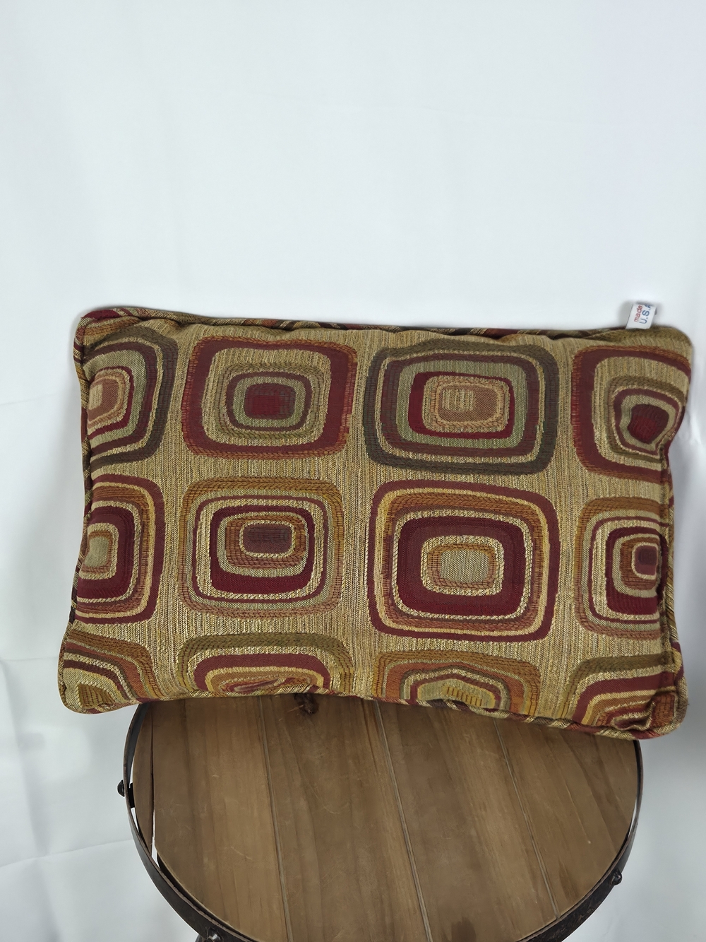 Newport Brand..Decorative Geometric Accent Pillow in Rust and Gold